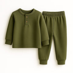Ultra-Soft Buttoned Thermal Set for Kids | Cozy Winter Wear for Boys & Girls