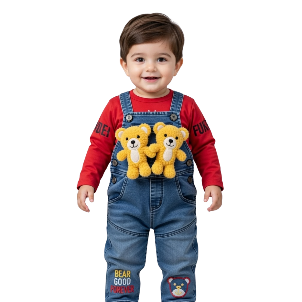 Toddler Boys "Cool Bear" Striped Sweatshirt & Cargo Pant Set
