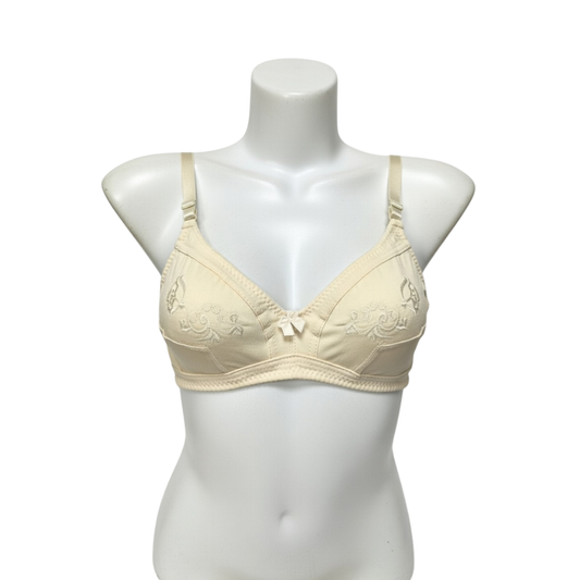 Embroidered Non-Padded Cotton Bra