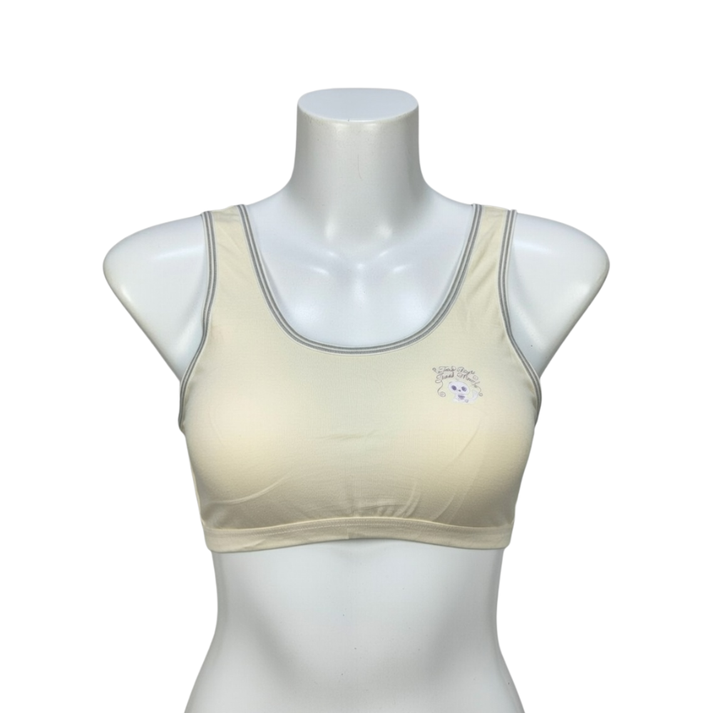 Soft Cotton Sports Bra – Seamless Beginner Bra for Teens