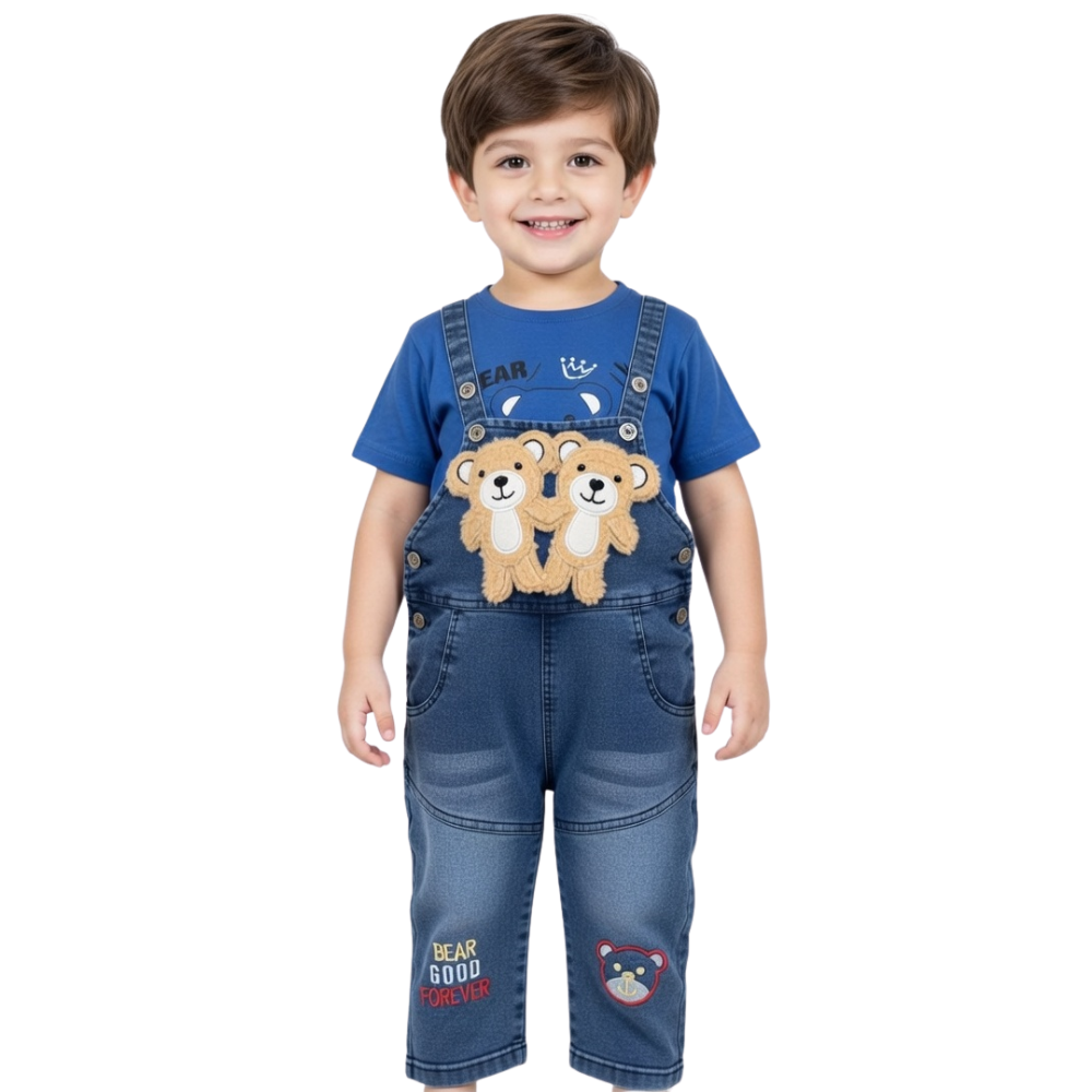 Toddler Boys "Cool Bear" Striped Sweatshirt & Cargo Pant Set