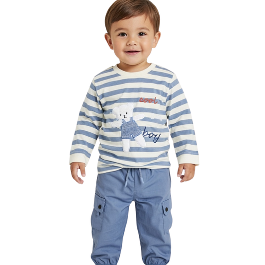 Kids Eid Edition: Boys Branded Cool Bear 2-piece outfit
