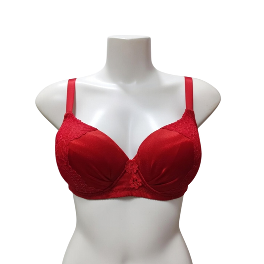 Premium Floral Lace Padded Bra – Full Coverage Wired Support