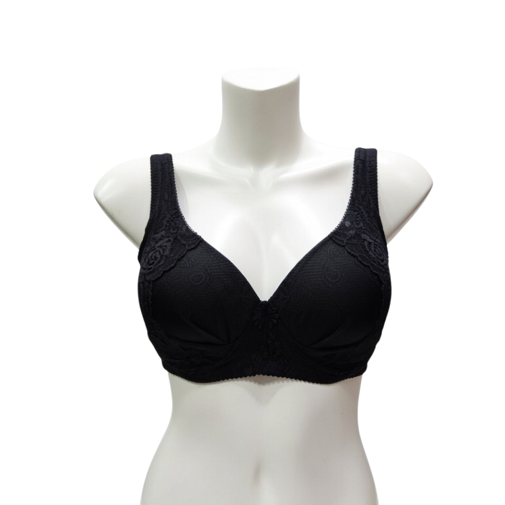 Premium Floral Lace Padded Bra – Full Coverage Wired Support