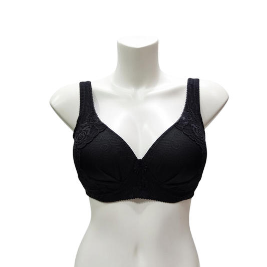 Floral Lace Wide-Strap Comfort Bra