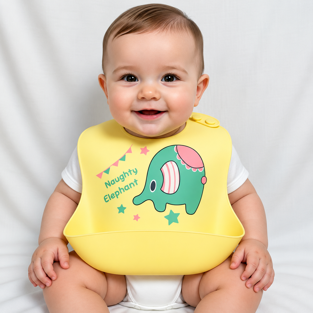 Baby Silicone Bib | Soft Waterproof Feeding Bib