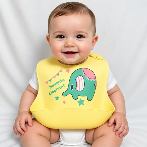 Baby Silicone Bib | Soft Waterproof Feeding Bib