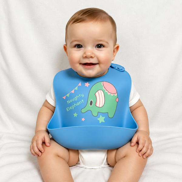 Baby Silicone Bib | Soft Waterproof Feeding Bib