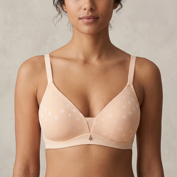 Single Padded Fancy Bra – Nude Polka Dot | Khaas Dukan