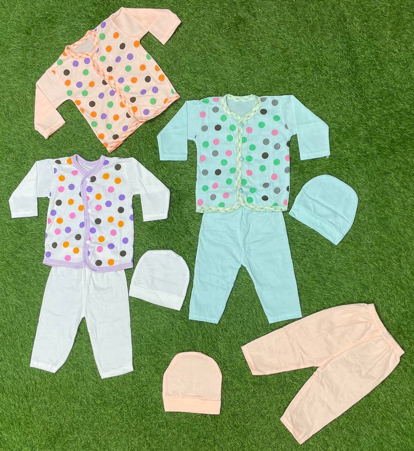 Pack Of 3 - New Born Baby summer Dress - Multicolored