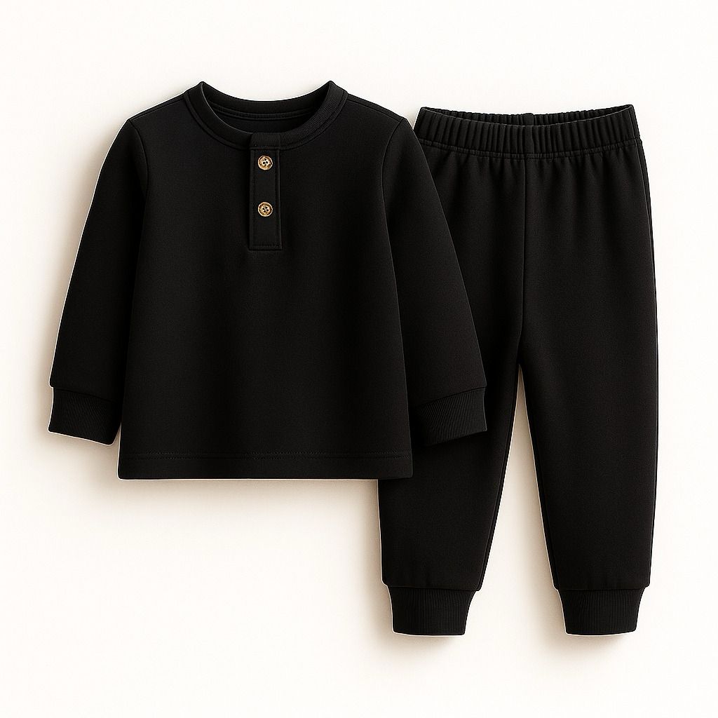Ultra-Soft Buttoned Thermal Set for Kids | Cozy Winter Wear for Boys & Girls