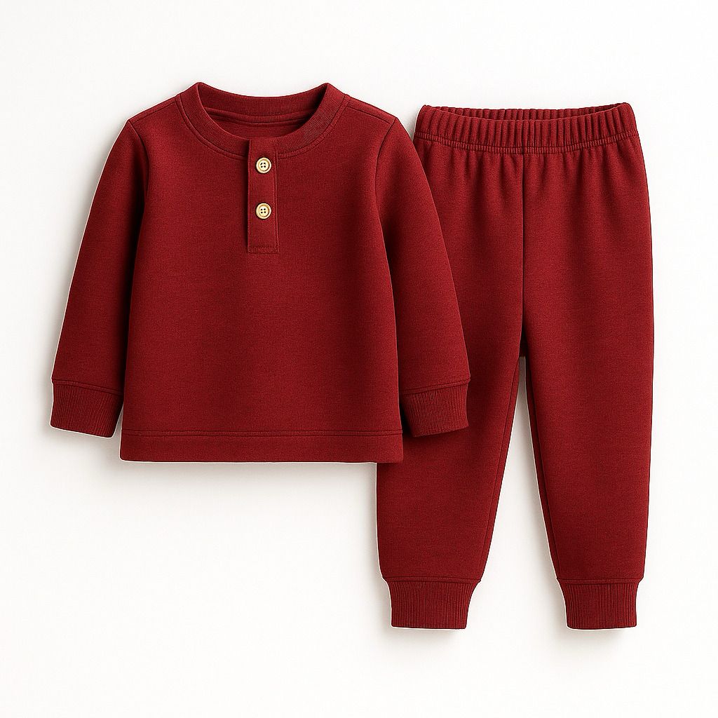Ultra-Soft Buttoned Thermal Set for Kids | Cozy Winter Wear for Boys & Girls