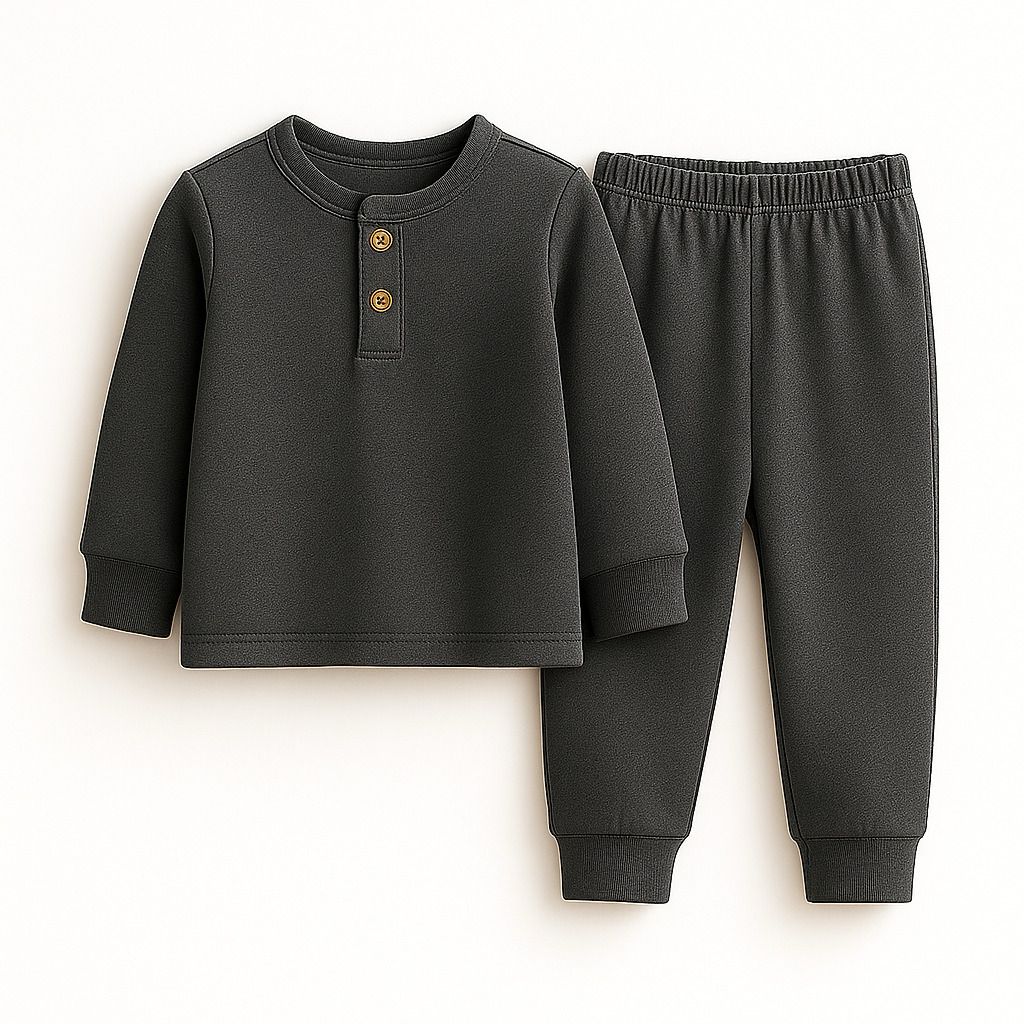 Ultra-Soft Buttoned Thermal Set for Kids | Cozy Winter Wear for Boys & Girls