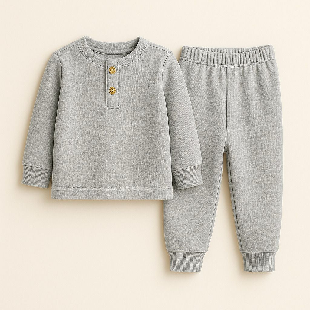 Ultra-Soft Buttoned Thermal Set for Kids | Cozy Winter Wear for Boys & Girls
