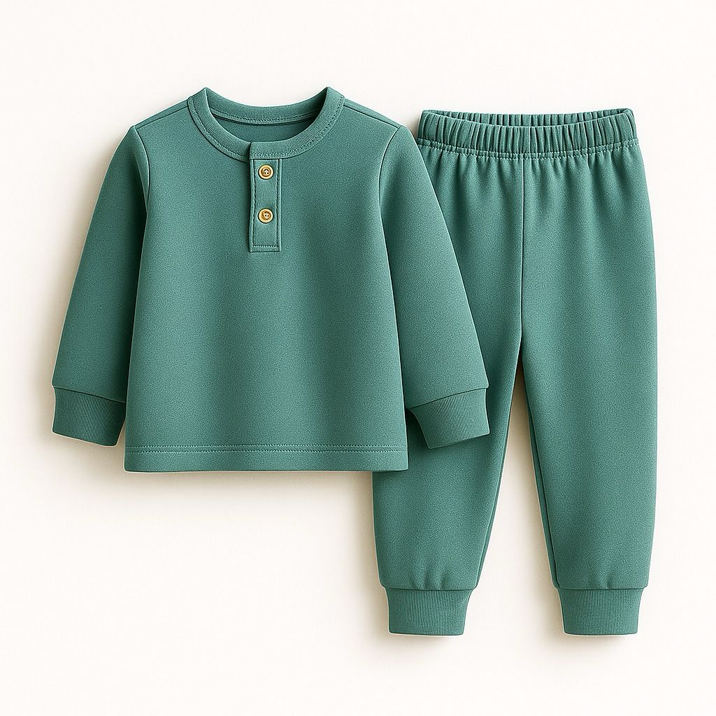 Ultra-Soft Buttoned Thermal Set for Kids | Cozy Winter Wear for Boys & Girls