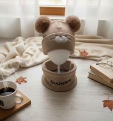 Kids Bear Pom-Pom Winter Cap & Neck Warmer Set