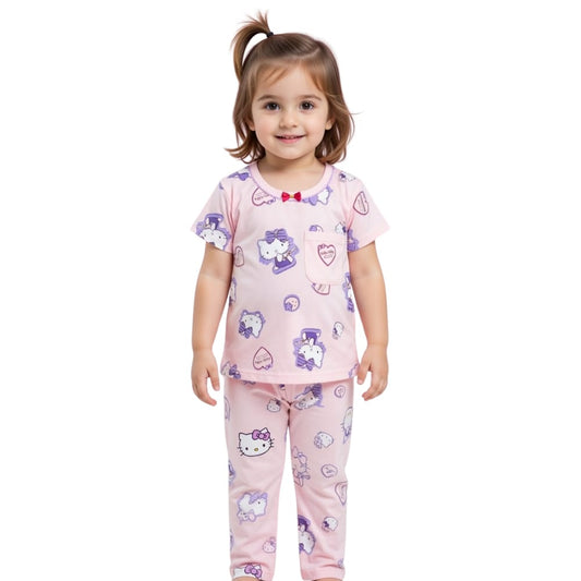 Little Girls' Hello Kitty Cotton Pajama Set