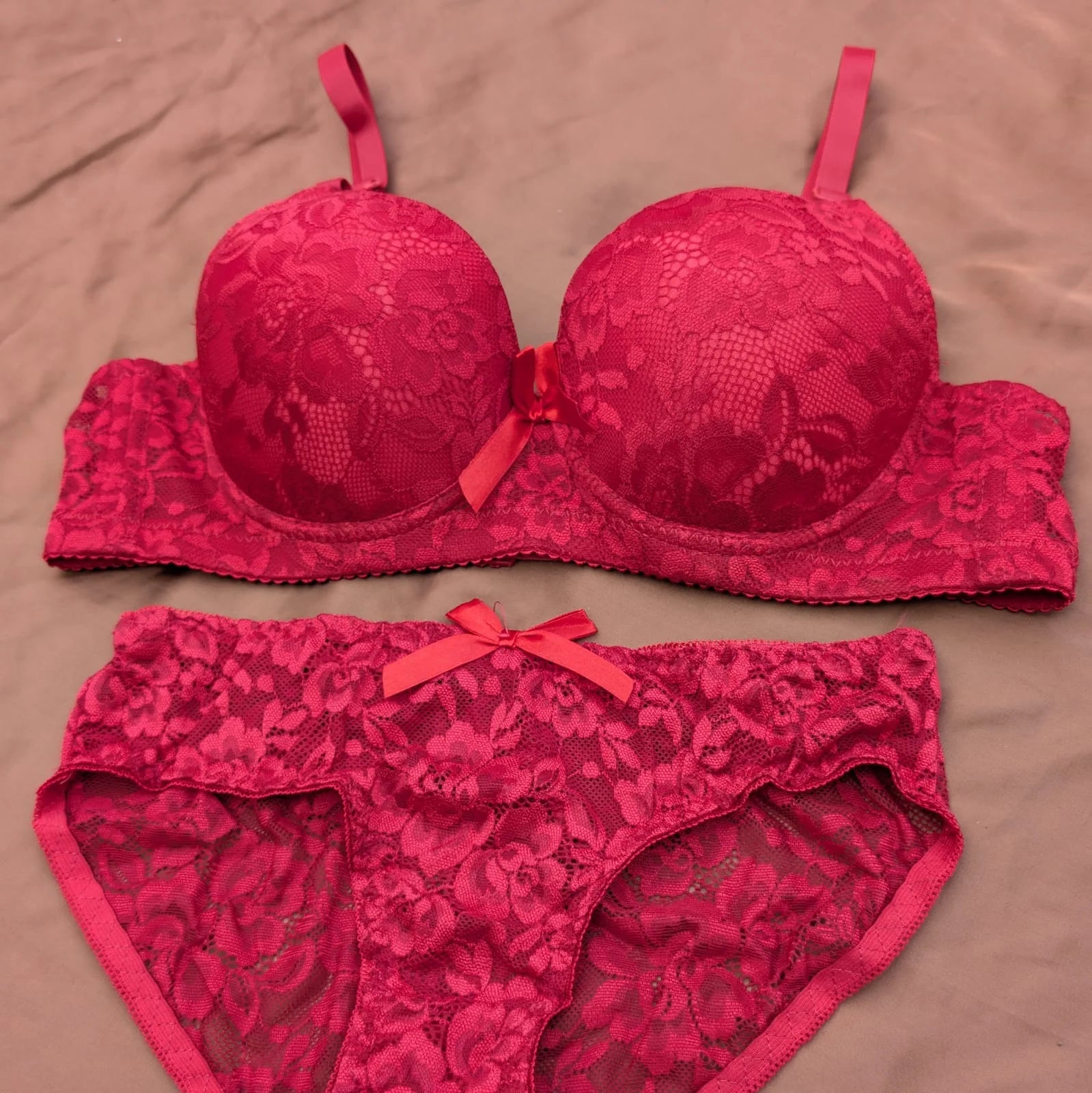 Deep Cup Wired Single Padded Bridal Bra Set